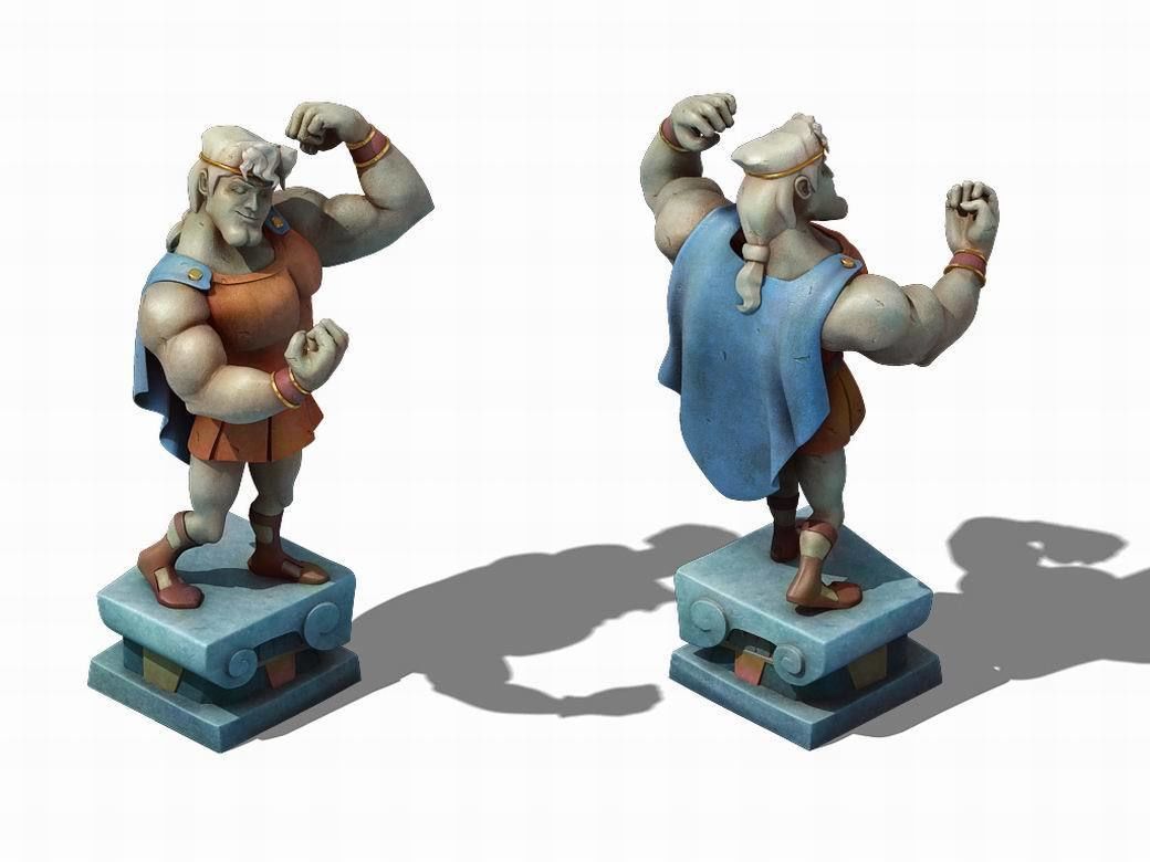 Disney main city - brawn sculpture 03 3D model_1