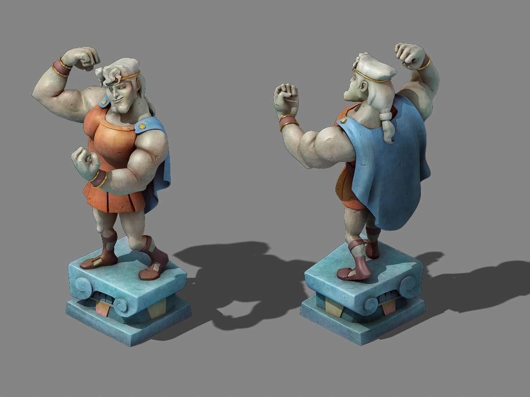 Disney main city - brawn sculpture 03 3D model_2