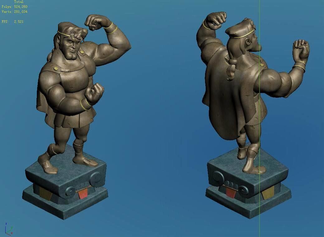 Disney main city - brawn sculpture 03 3D model_5