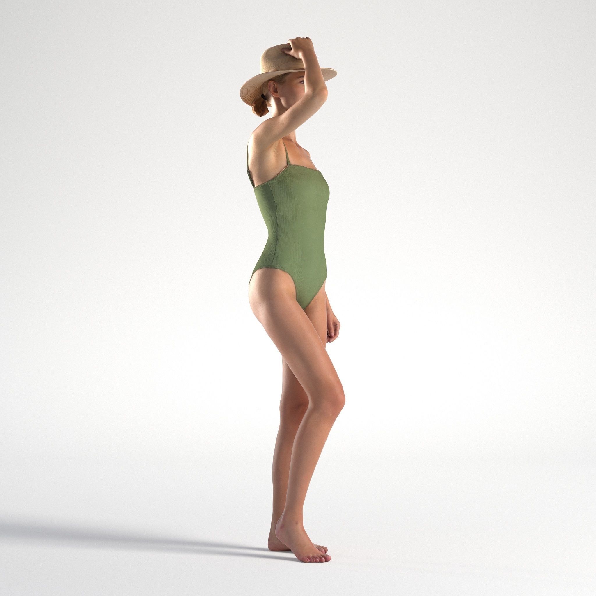 Woman Bikini Standing Low poly Natalia 1036 3D model_1