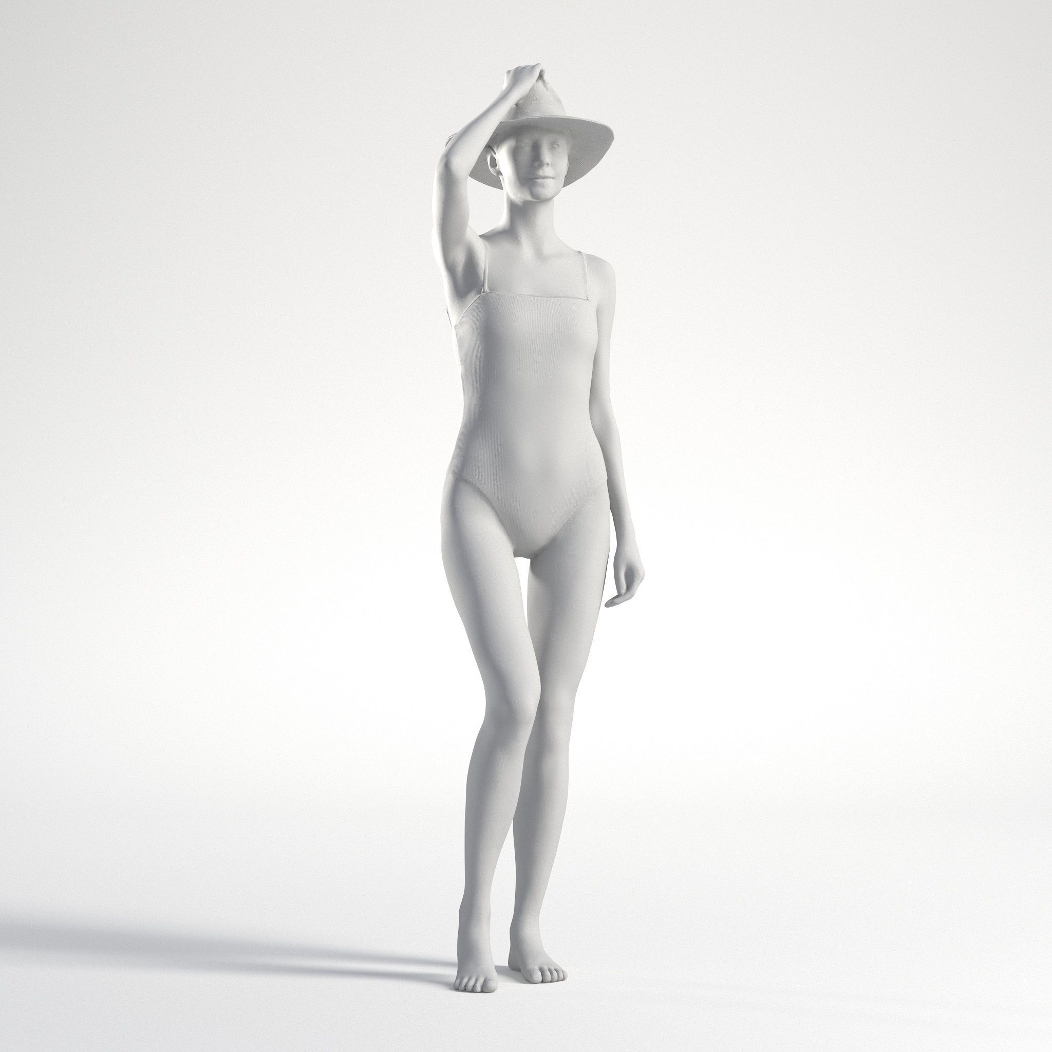 Woman Bikini Standing Low poly Natalia 1036 3D model_8