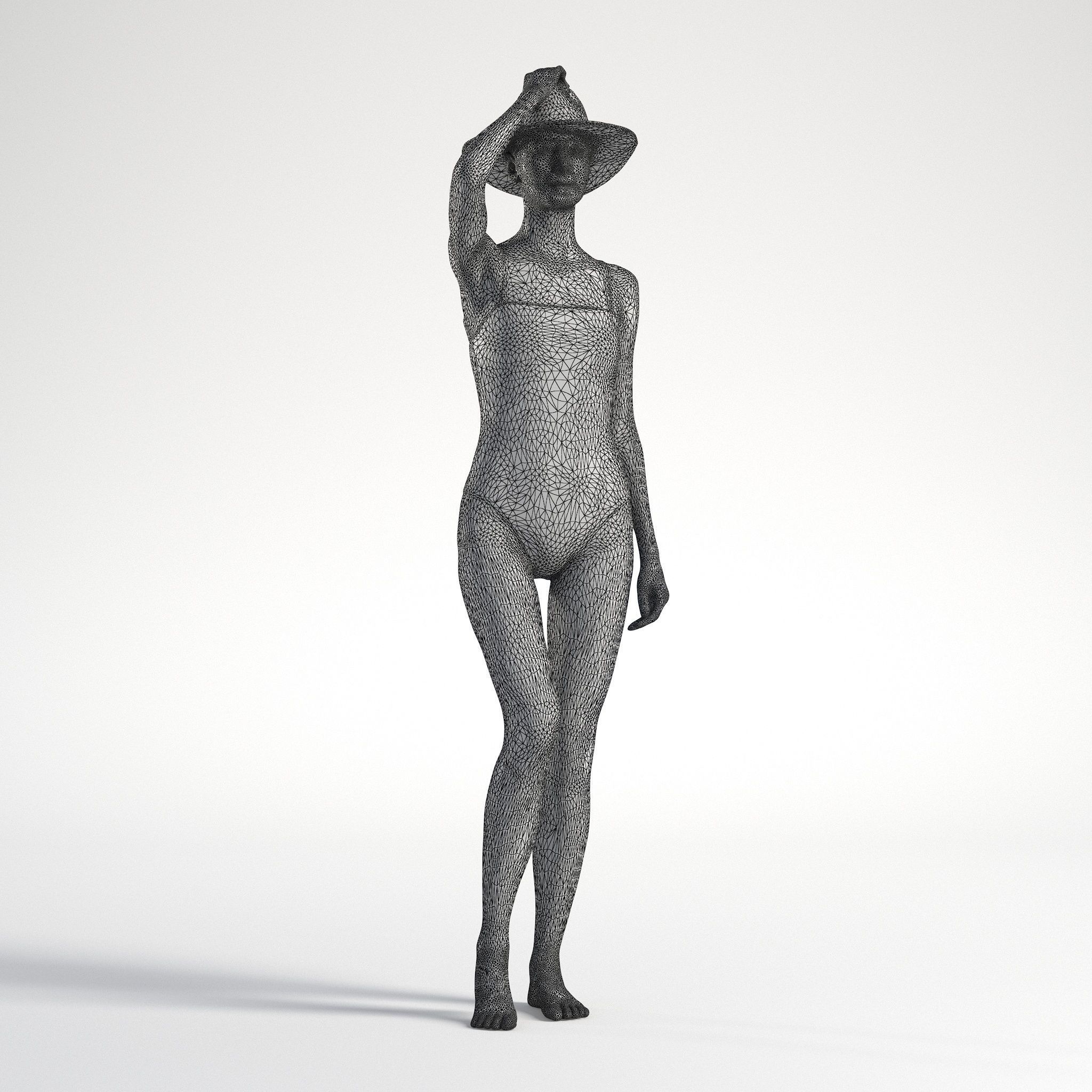 Woman Bikini Standing Low poly Natalia 1036 3D model_9