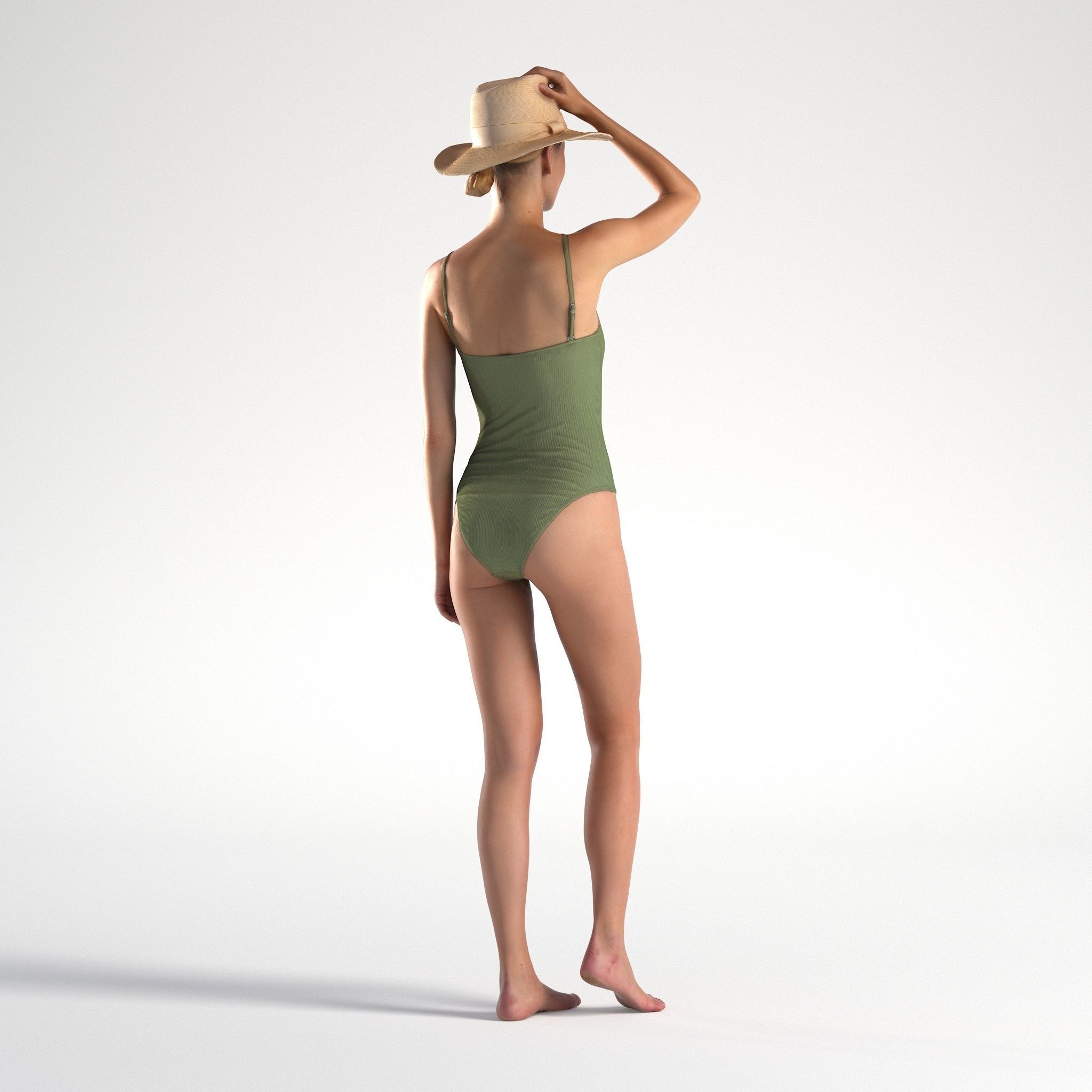 Woman Bikini Standing Low poly Natalia 1036 3D model_3
