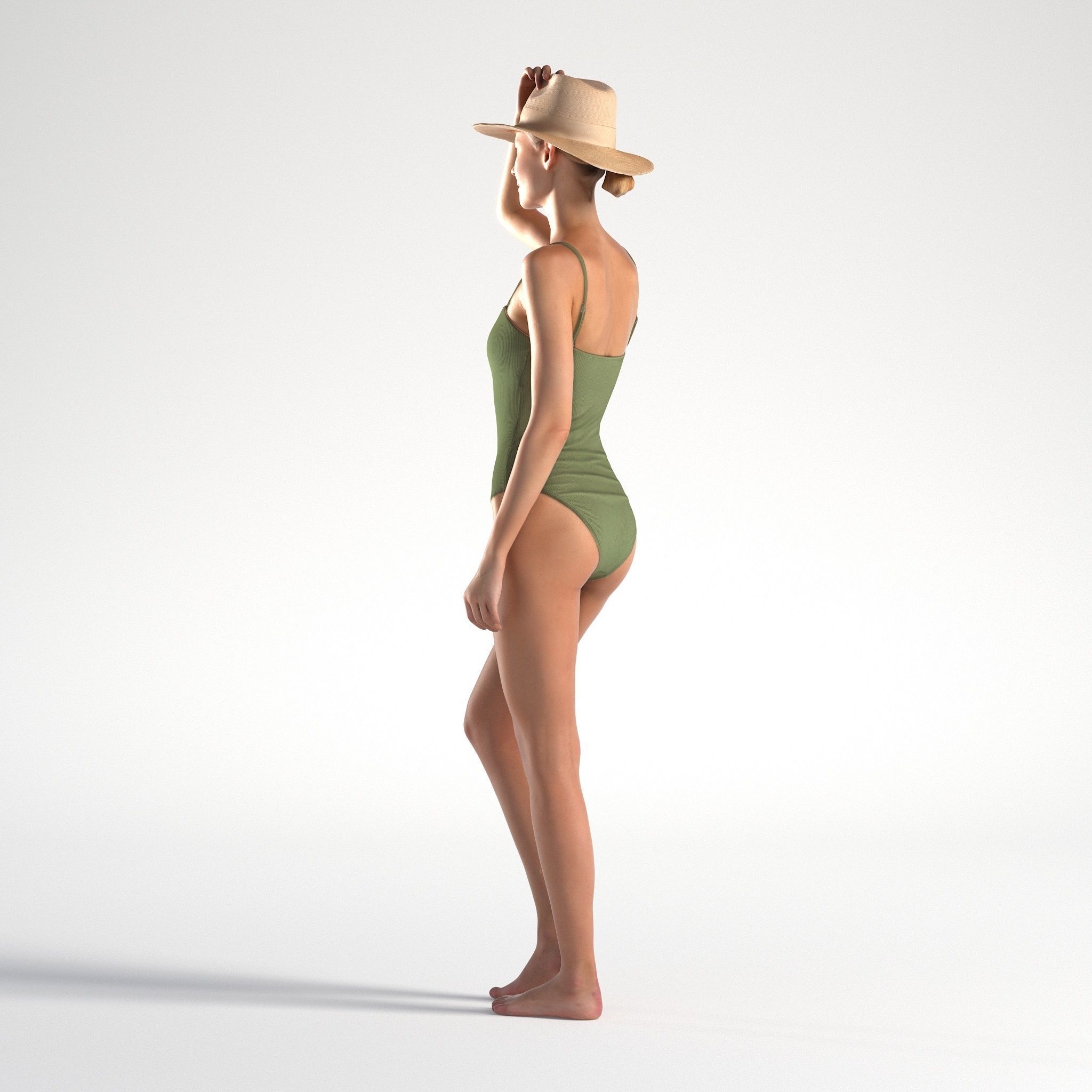 Woman Bikini Standing Low poly Natalia 1036 3D model_5