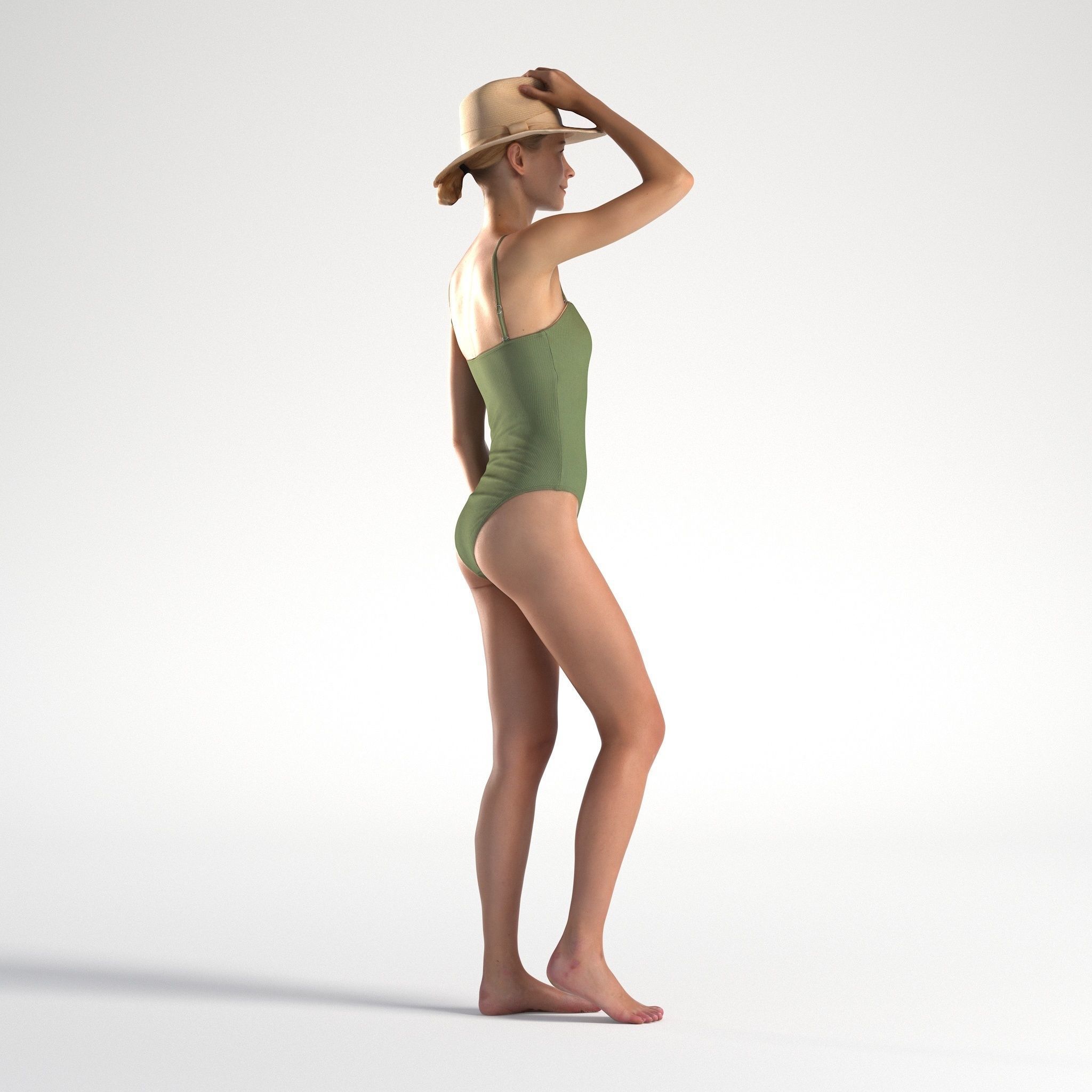 Woman Bikini Standing Low poly Natalia 1036 3D model_2
