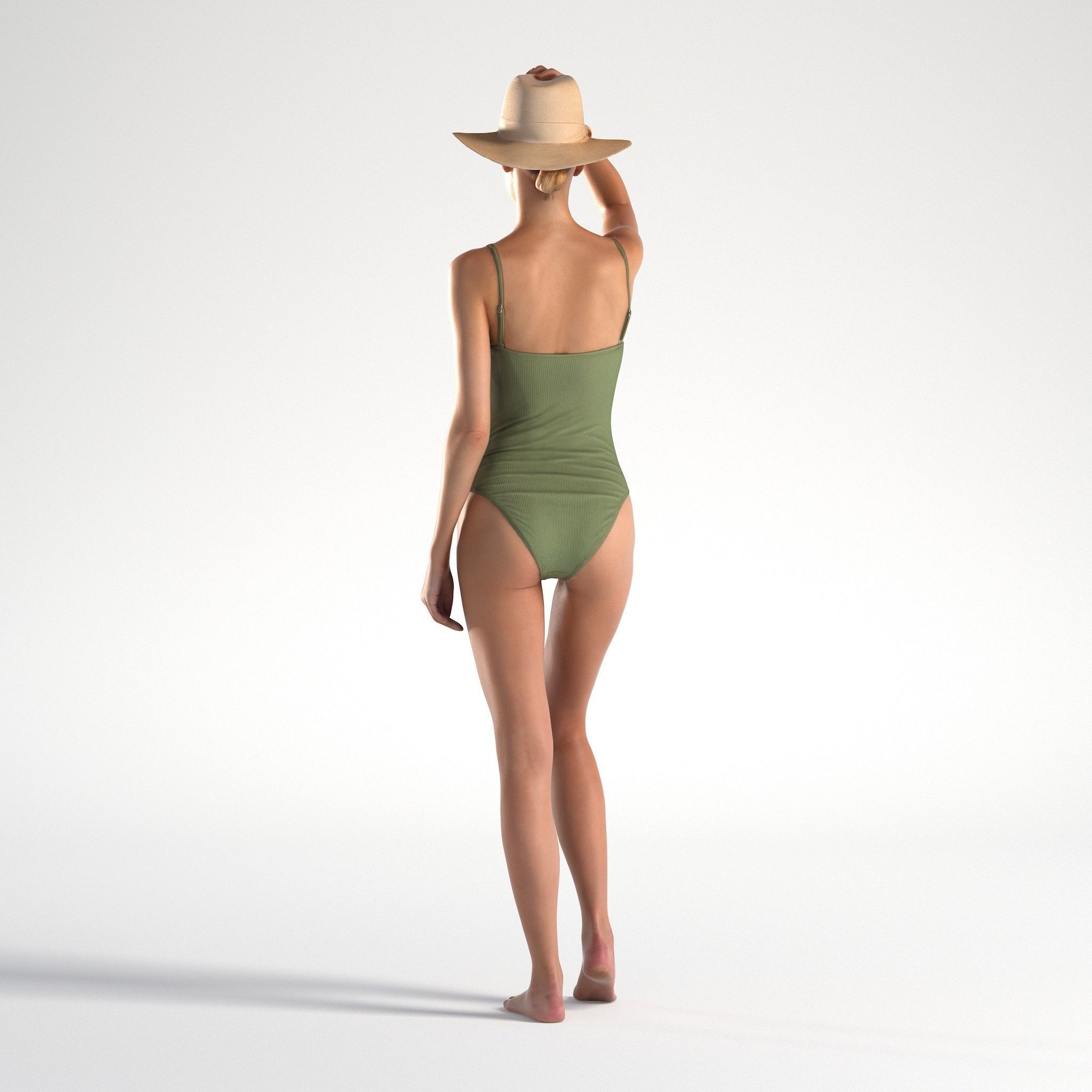 Woman Bikini Standing Low poly Natalia 1036 3D model_4