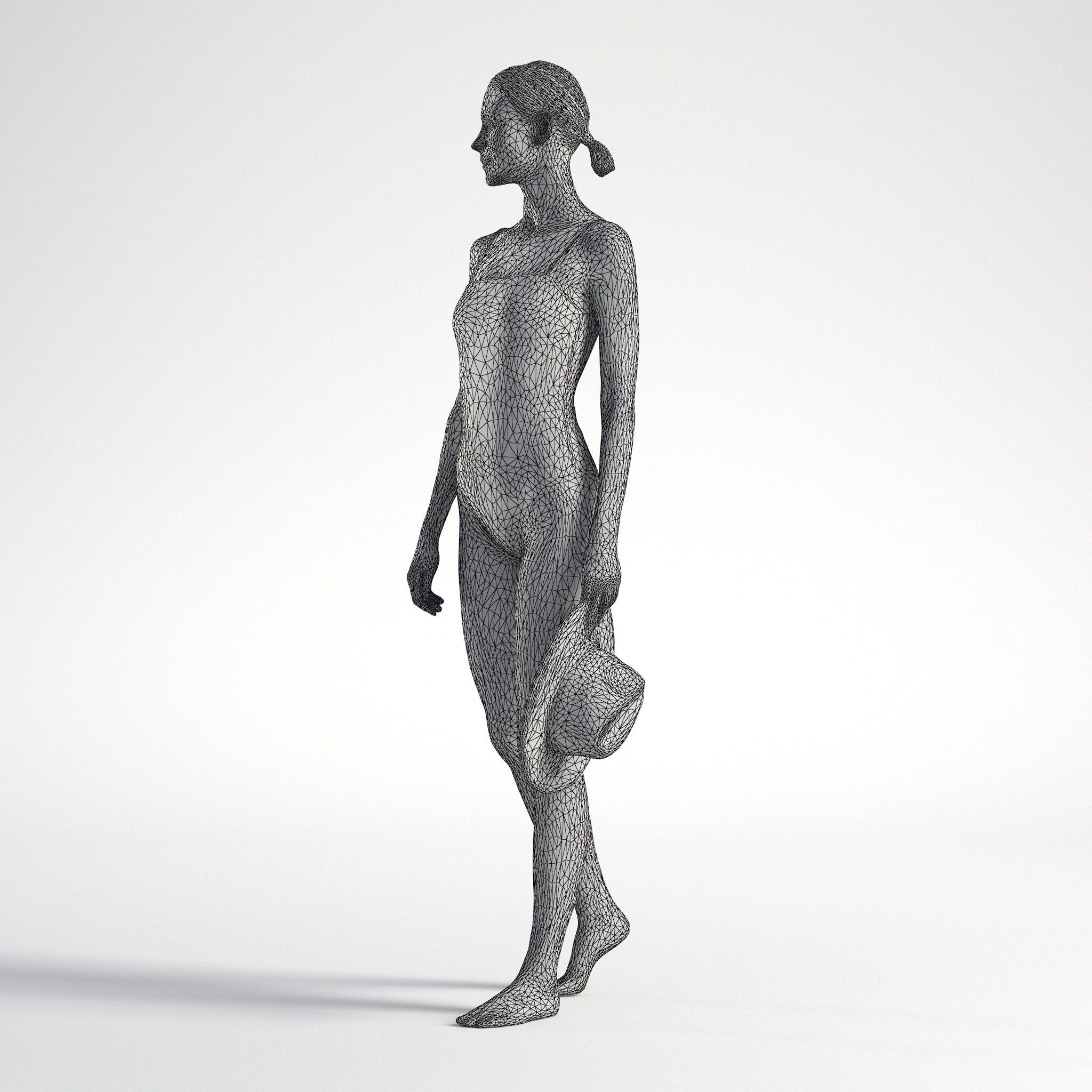 Woman Bikini  Walking Low poly Natalia 1040 3D model_9