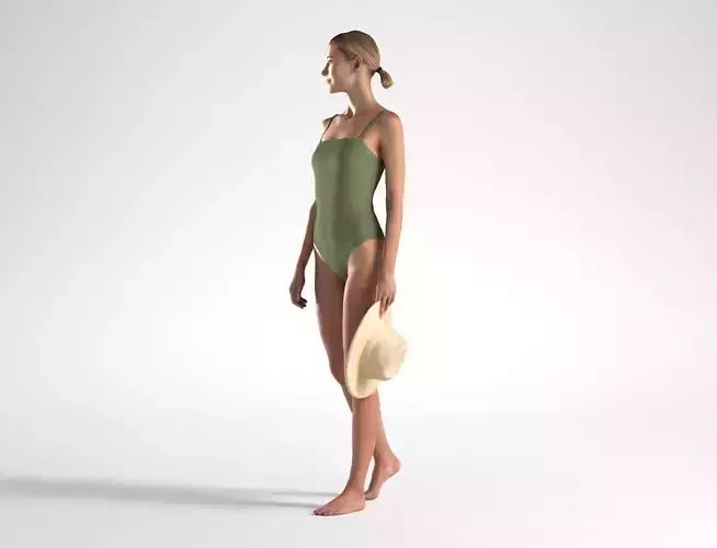 Woman Bikini  Walking Low poly Natalia 1040 3D model