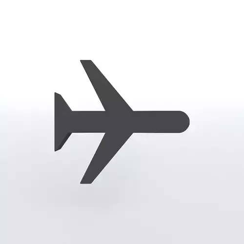 Airplane Mode Symbol v1 001 Low-poly 3D model