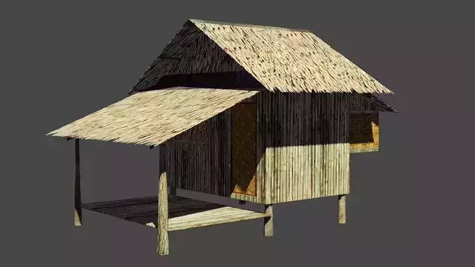 Lowpoly House nipa hut - shanty