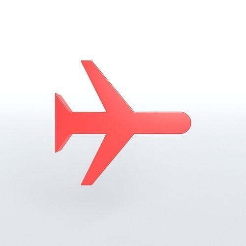 Airplane Mode Symbol v1 004 Low-poly 3D model