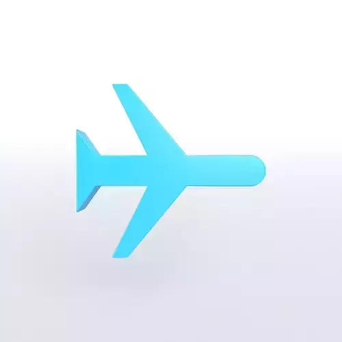 Airplane Mode Symbol v1 005 Low-poly 3D model