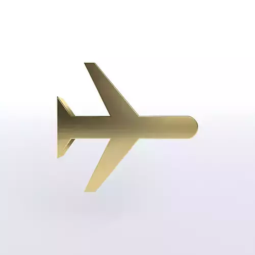 Airplane Mode Symbol v1 006 Low-poly 3D model