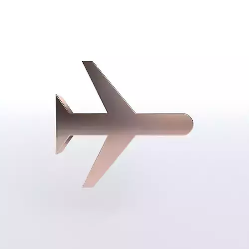Airplane Mode Symbol v1 008 Low-poly 3D model
