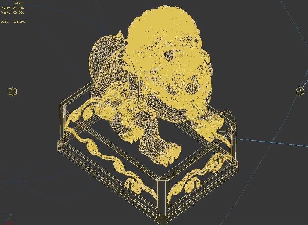 Han Dynasty - Dato Stone Lion 3D model_2