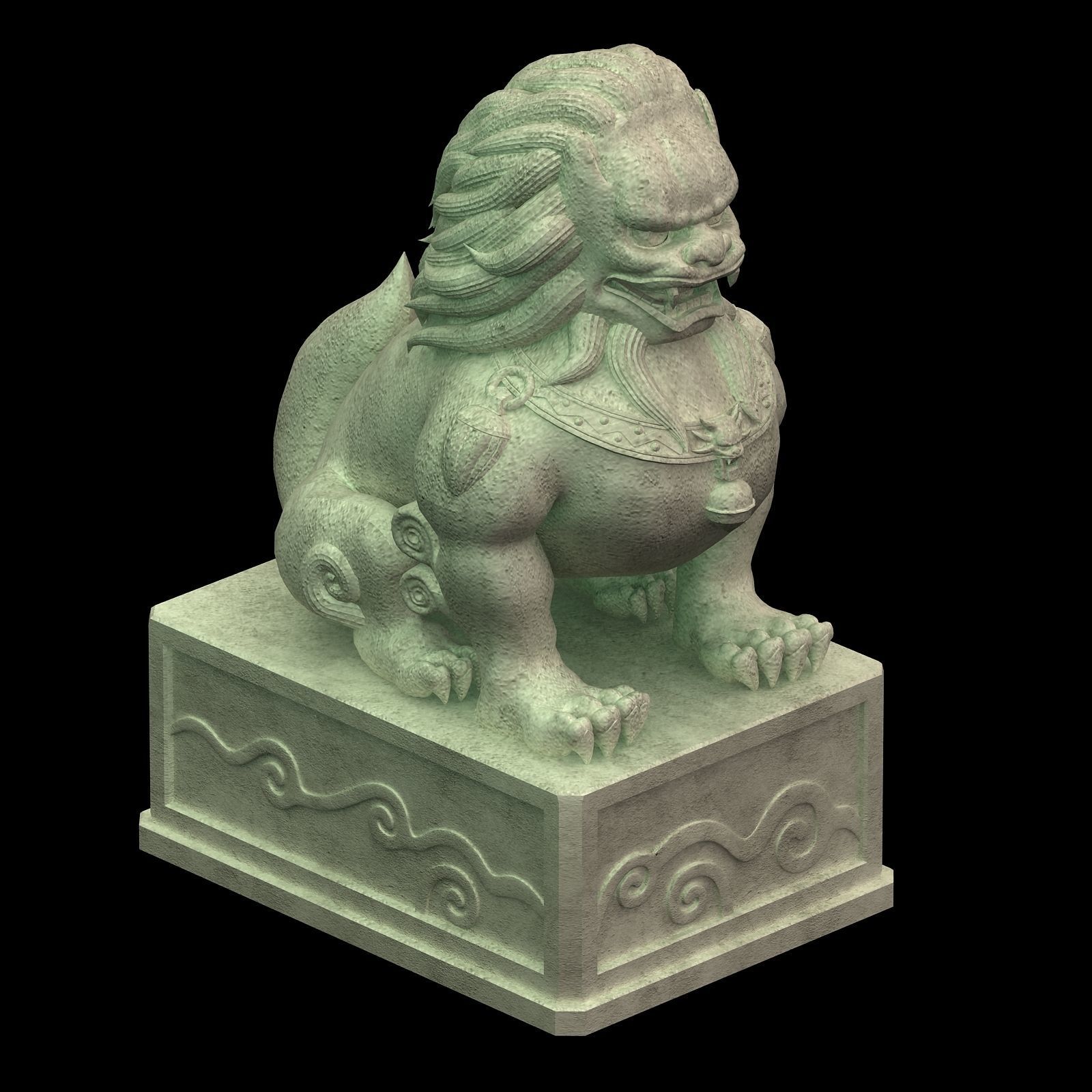 Han Dynasty - Dato Stone Lion 3D model_1