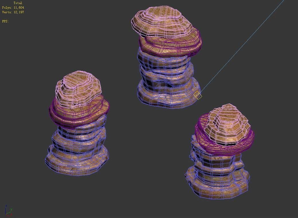 Desert - Mountain - Wind Stone 04 3D model_3