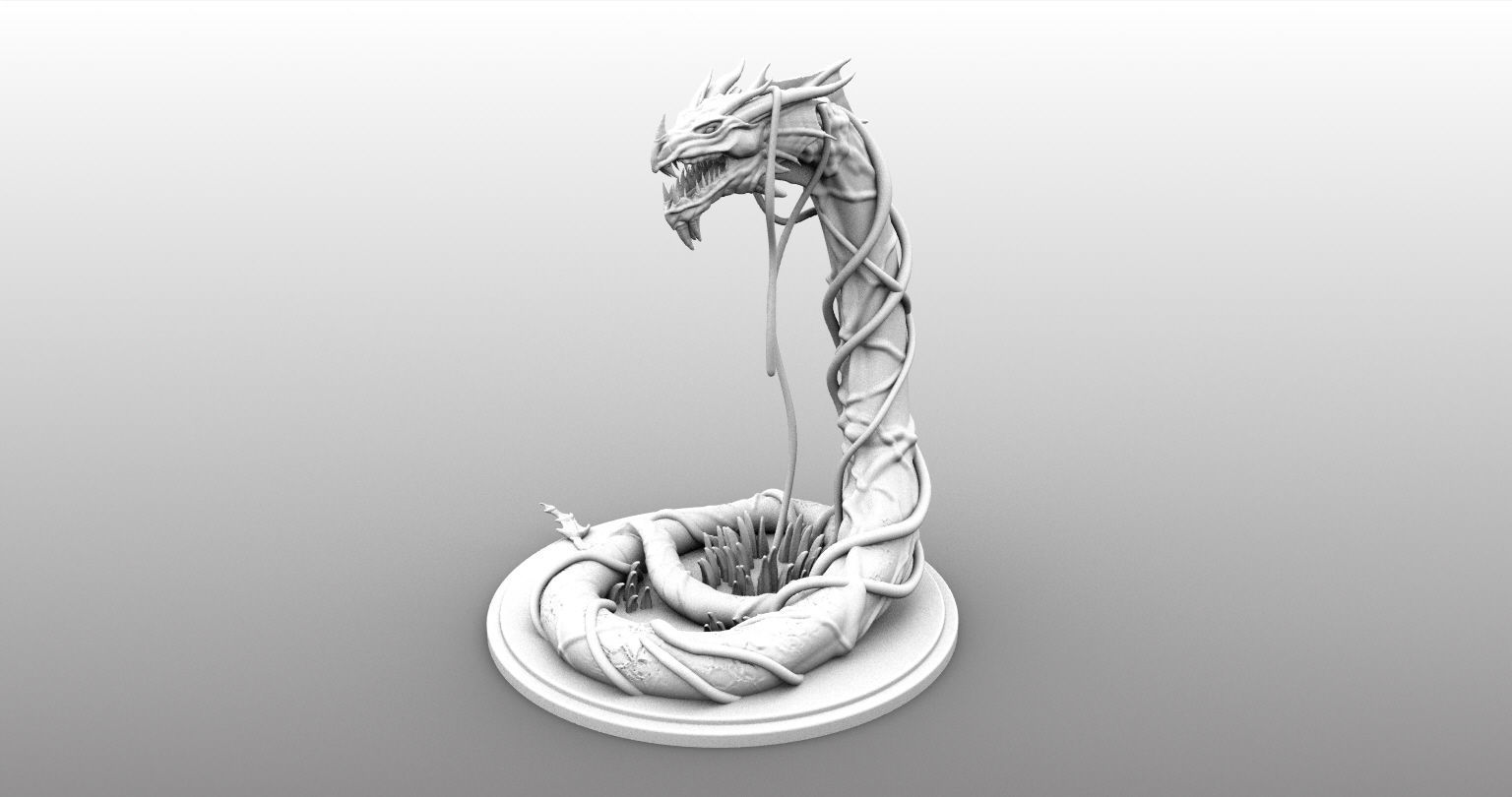 Guardian Forest Serpent  3D print model_3