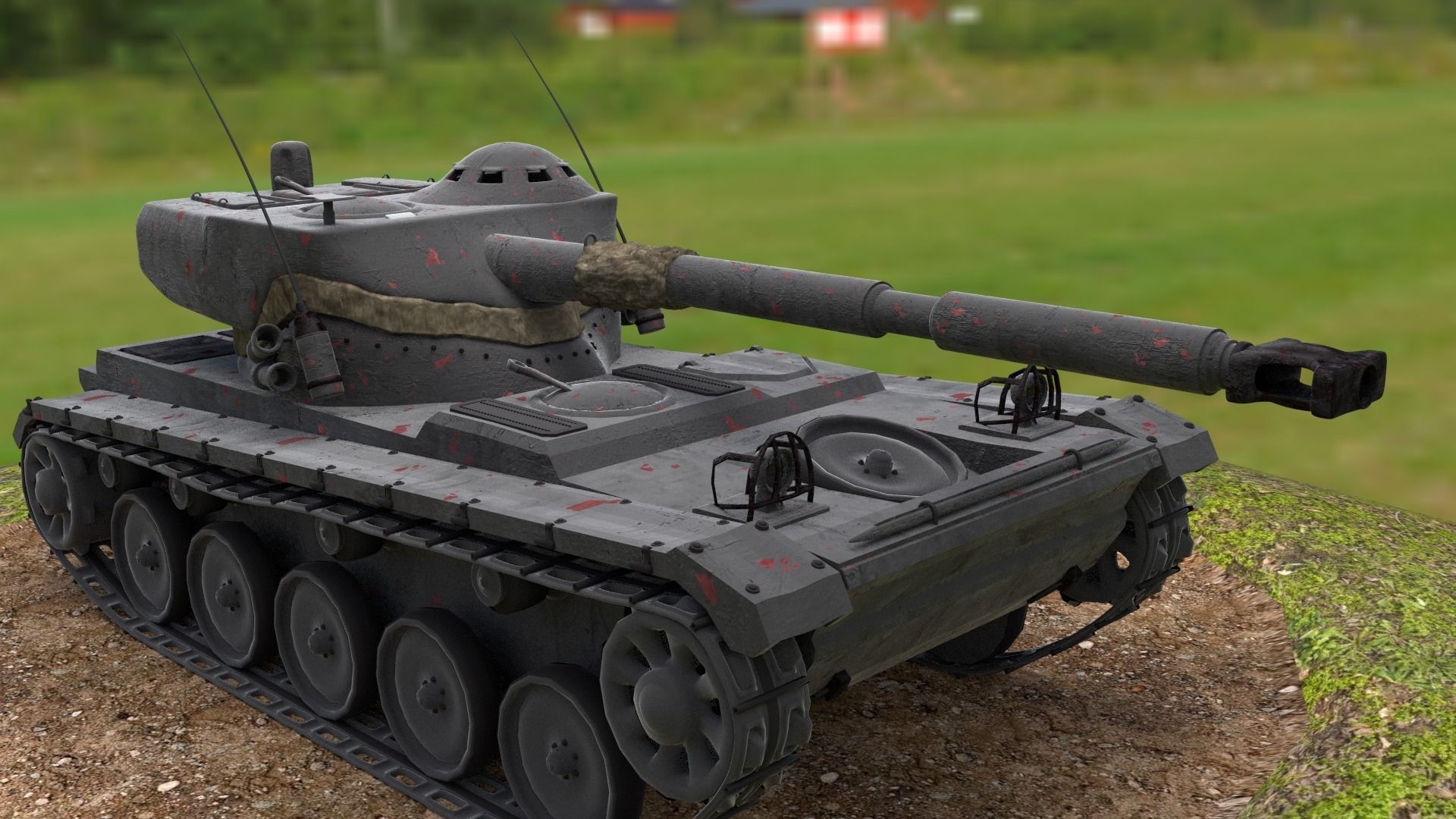 Tank AMX-13 105mm 3D model_4