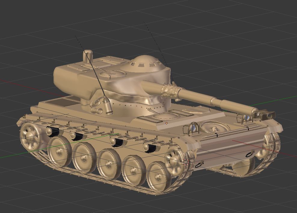 Tank AMX-13 105mm 3D model_2