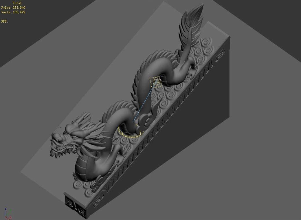 Building Construction - Dragon - Stone Sculpture 03 3D model_3
