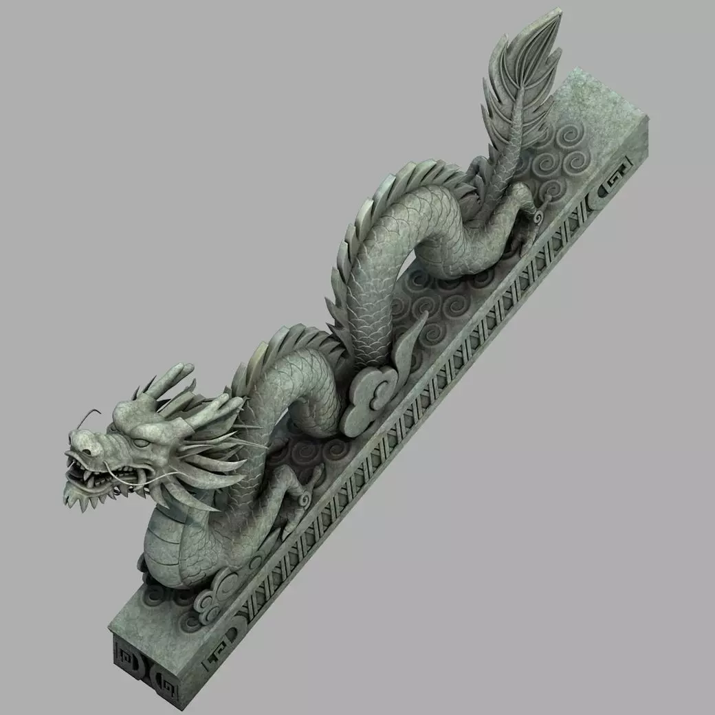 Building Construction - Dragon - Stone Sculpture 03 3D model_0