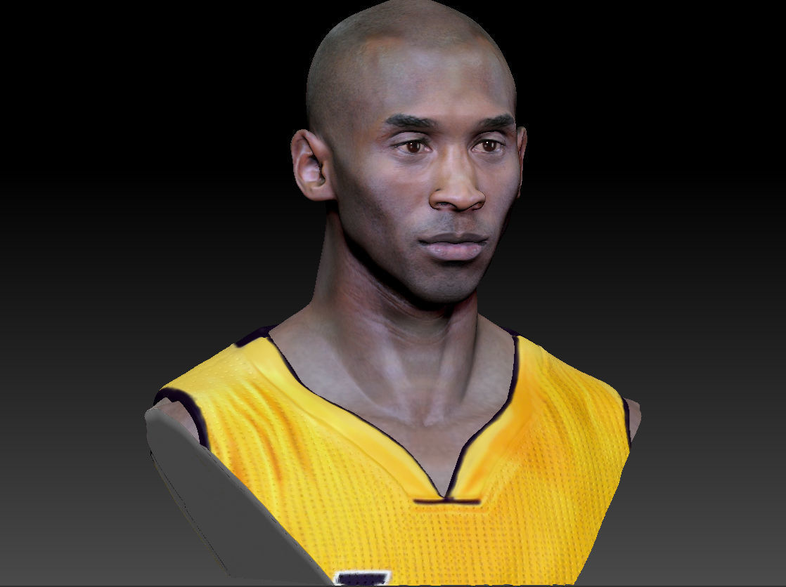 Kobe Bryant 3D Bust 3 Versions Textured 3D print model_33
