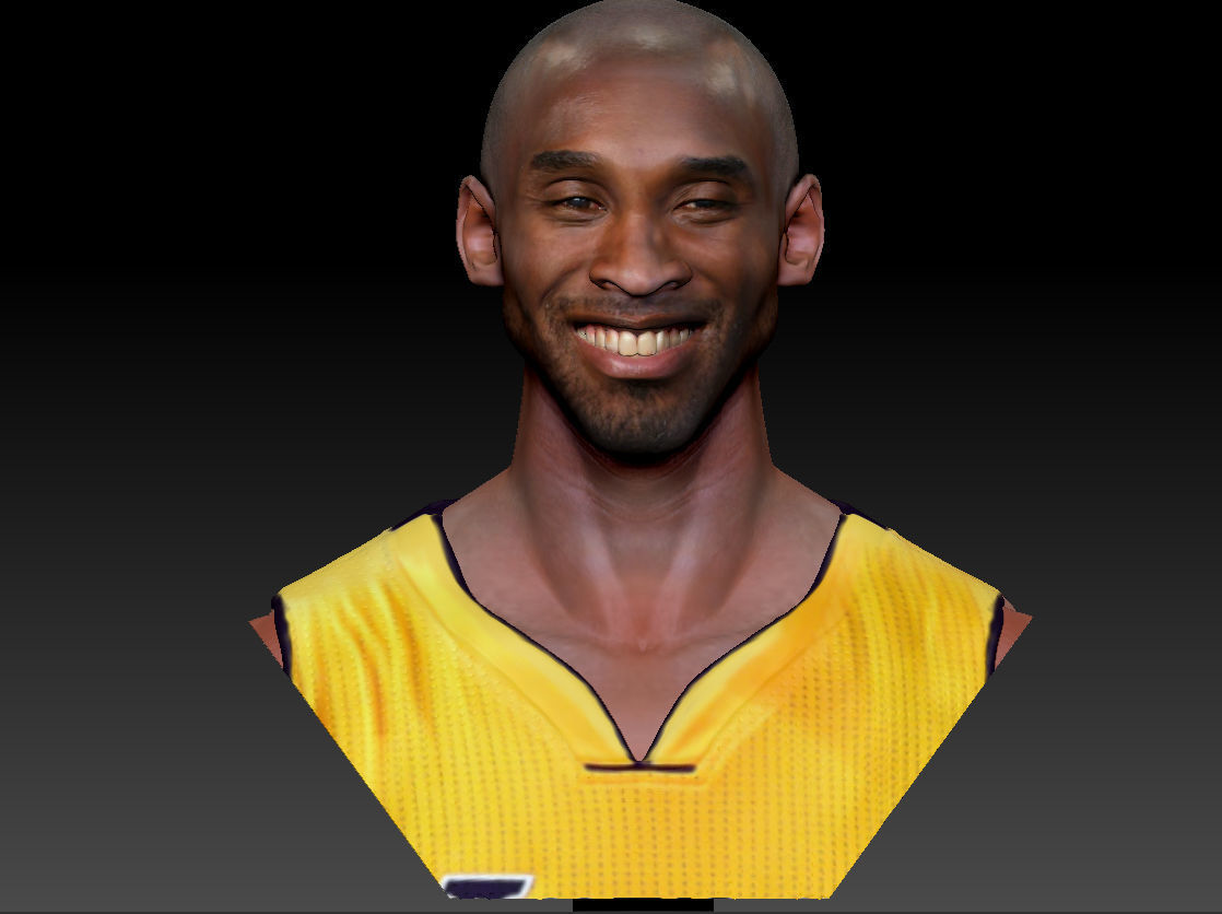 Kobe Bryant 3D Bust 3 Versions Textured 3D print model_13