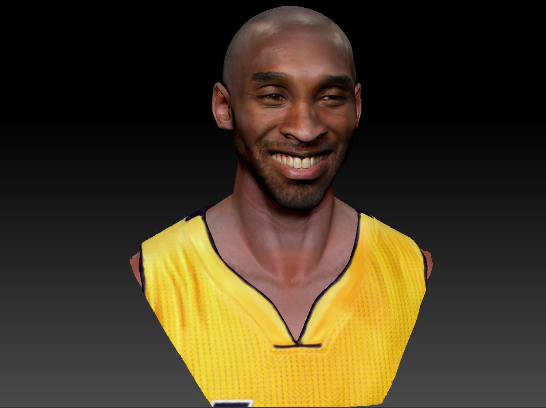 Kobe Bryant 3D Bust 3 Versions Textured 3D print model_6