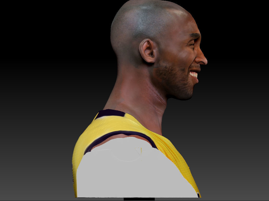 Kobe Bryant 3D Bust 3 Versions Textured 3D print model_11