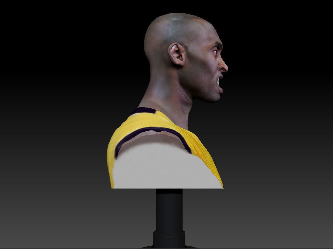 Kobe Bryant 3D Bust 3 Versions Textured 3D print model_19