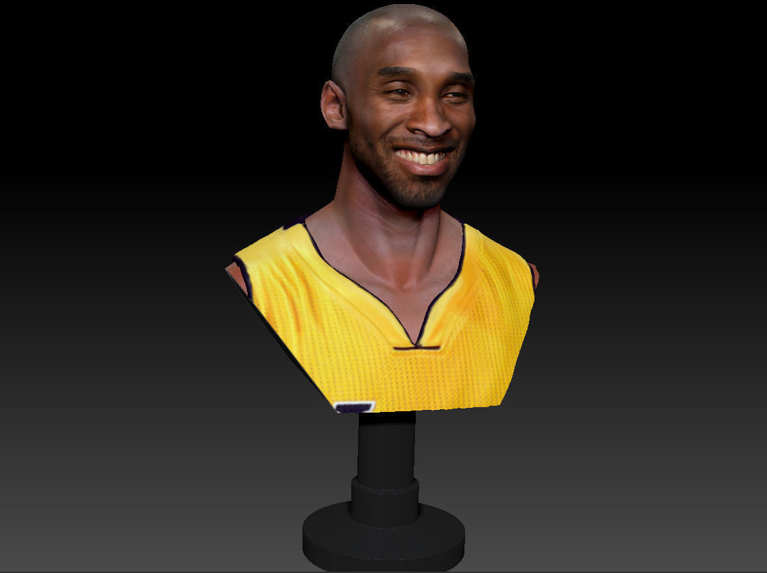 Kobe Bryant 3D Bust 3 Versions Textured 3D print model_2