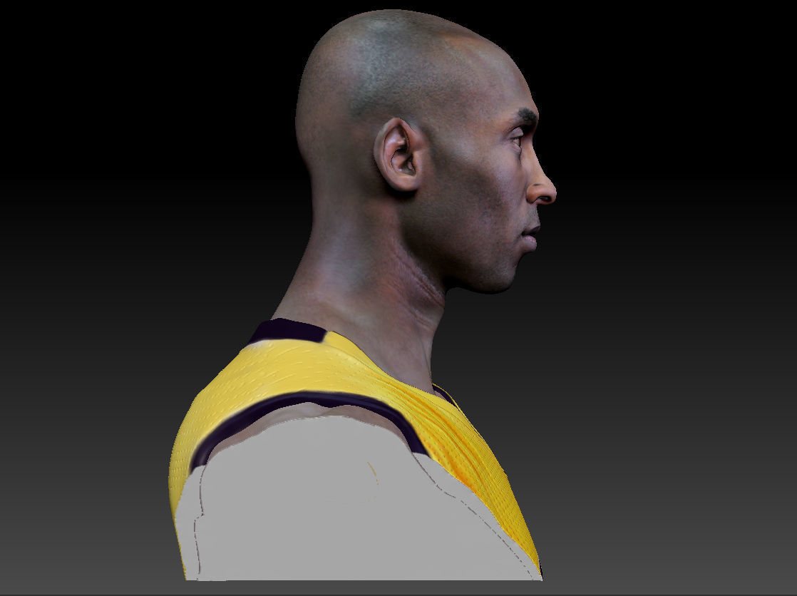 Kobe Bryant 3D Bust 3 Versions Textured 3D print model_31