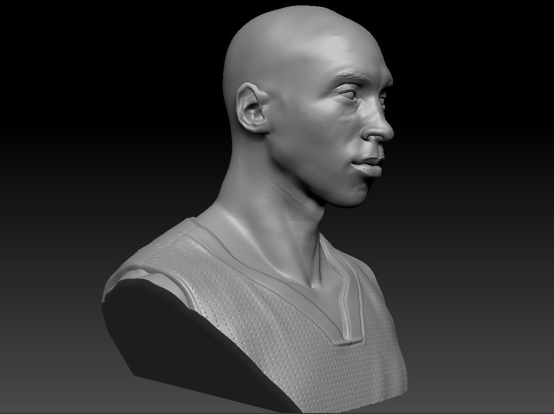 Kobe Bryant 3D Bust 3 Versions Textured 3D print model_26