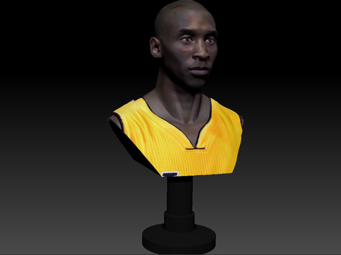 Kobe Bryant 3D Bust 3 Versions Textured 3D print model_24
