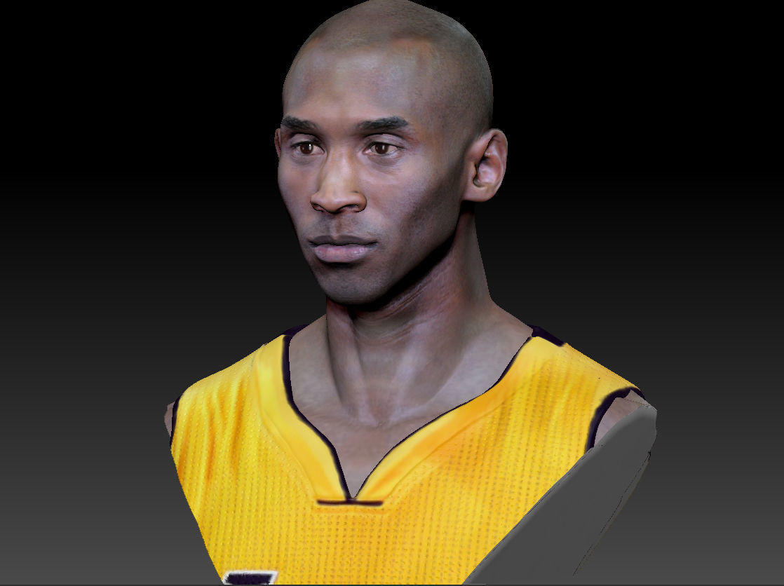 Kobe Bryant 3D Bust 3 Versions Textured 3D print model_32