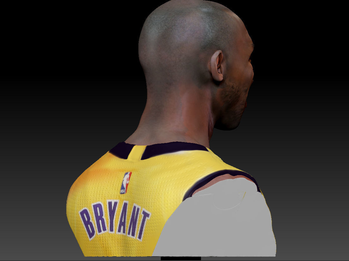 Kobe Bryant 3D Bust 3 Versions Textured 3D print model_10