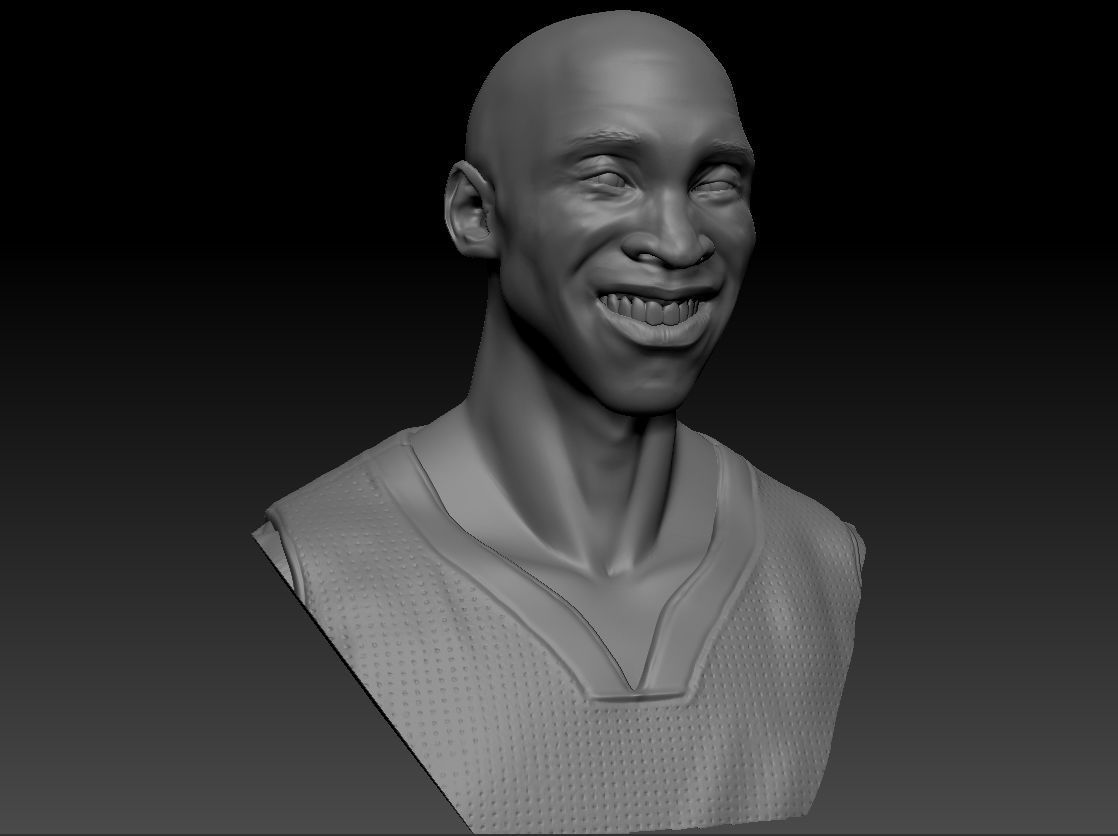 Kobe Bryant 3D Bust 3 Versions Textured 3D print model_5