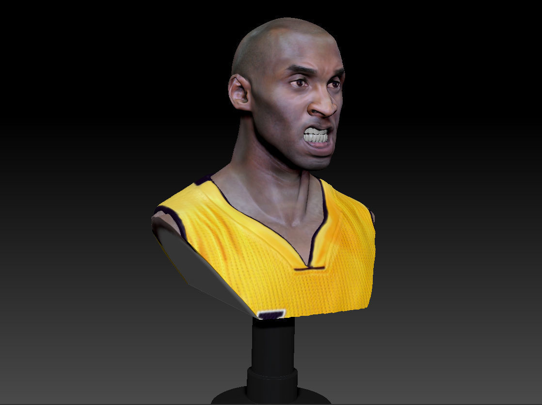 Kobe Bryant 3D Bust 3 Versions Textured 3D print model_4