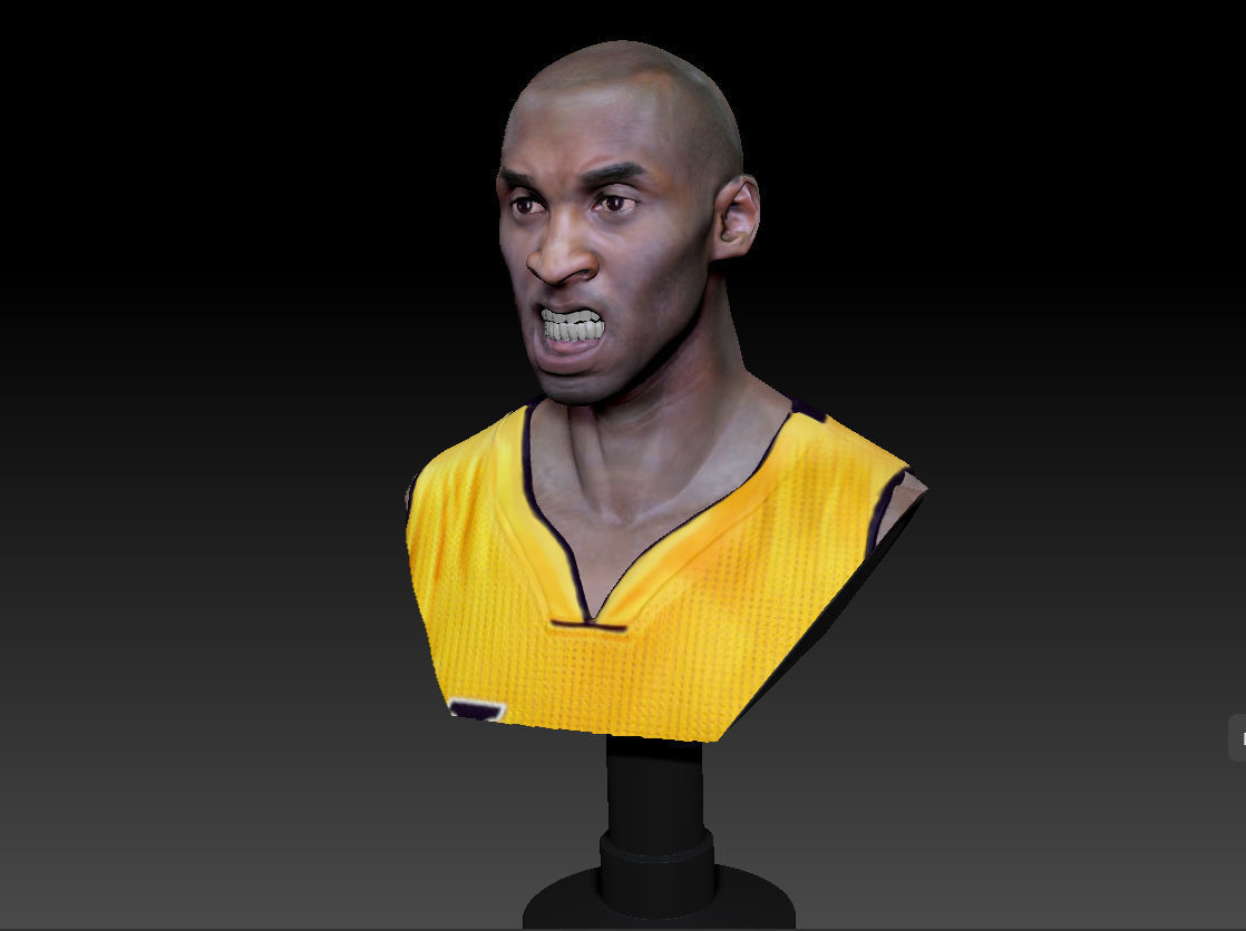 Kobe Bryant 3D Bust 3 Versions Textured 3D print model_22