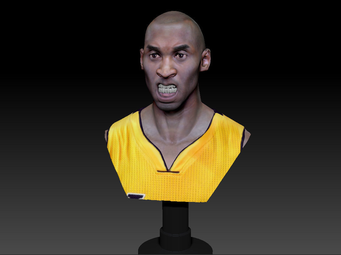 Kobe Bryant 3D Bust 3 Versions Textured 3D print model_21