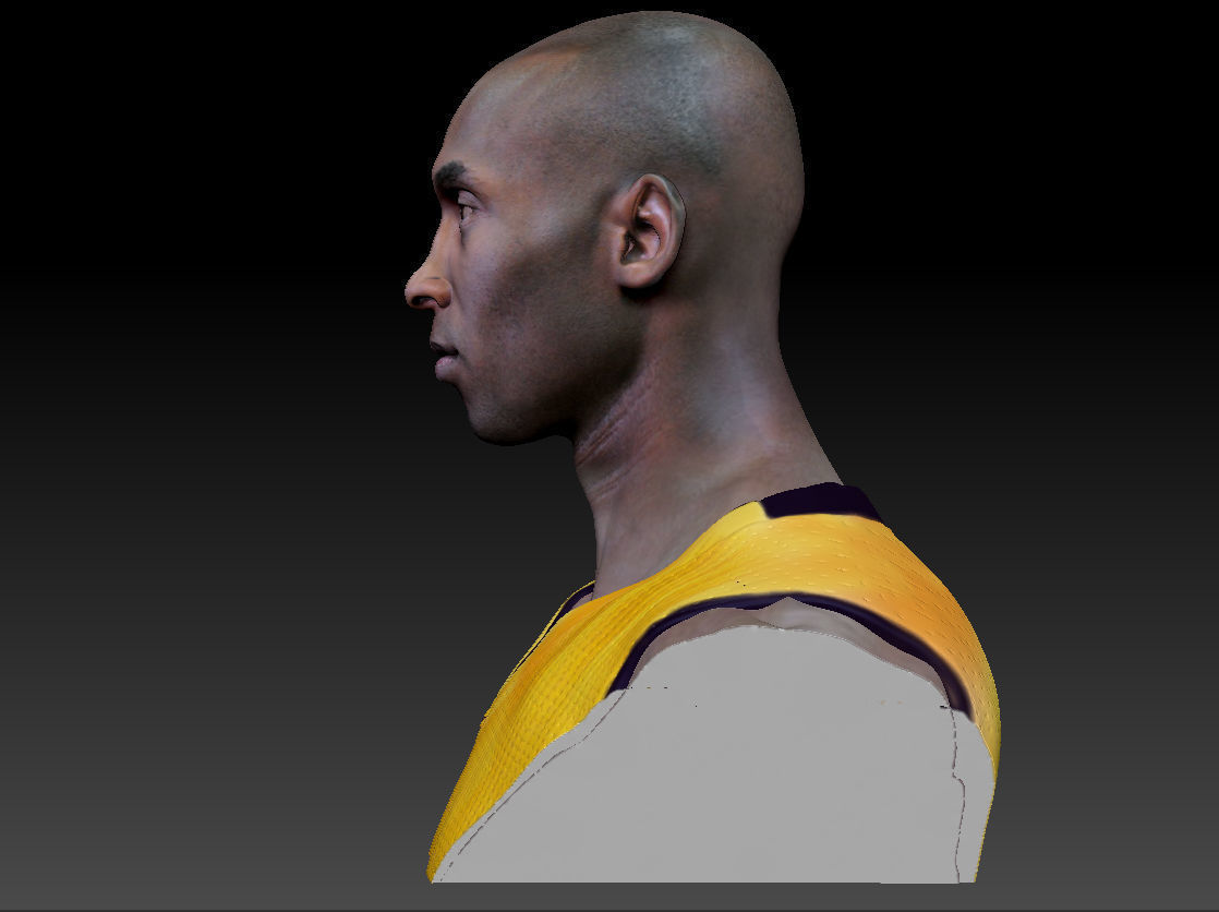 Kobe Bryant 3D Bust 3 Versions Textured 3D print model_29