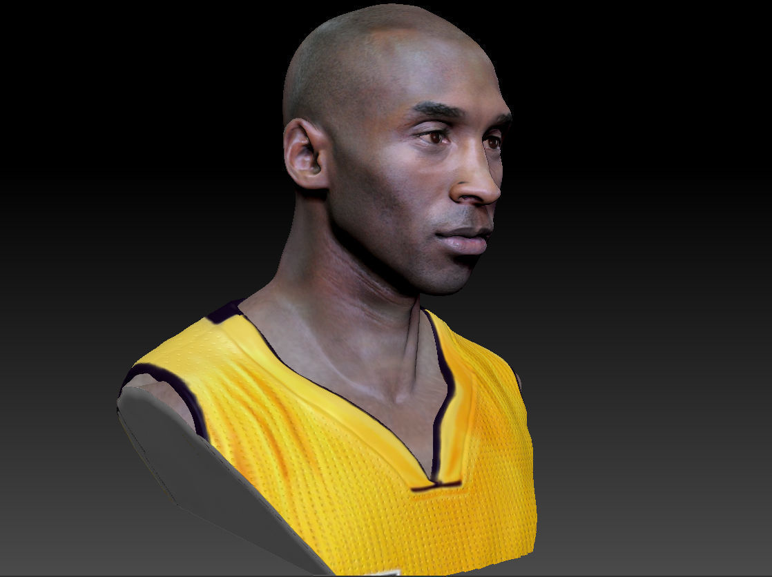 Kobe Bryant 3D Bust 3 Versions Textured 3D print model_3