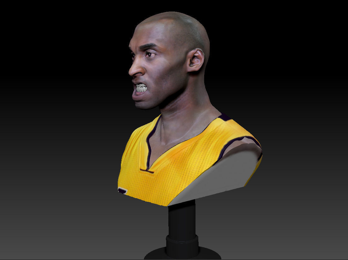 Kobe Bryant 3D Bust 3 Versions Textured 3D print model_16