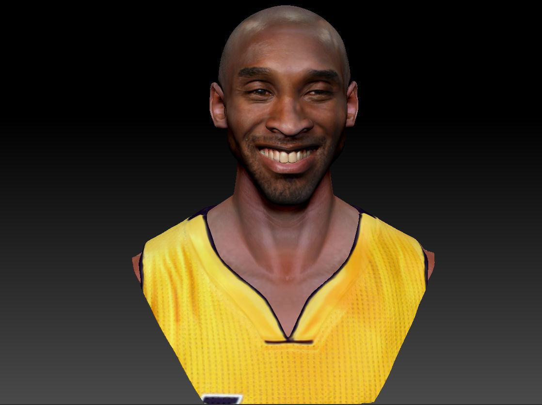 Kobe Bryant 3D Bust 3 Versions Textured 3D print model_7