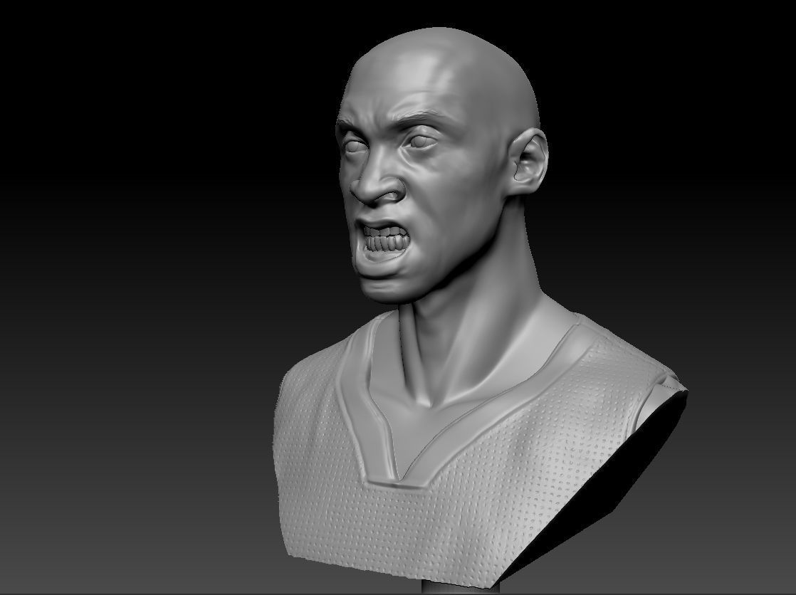 Kobe Bryant 3D Bust 3 Versions Textured 3D print model_15
