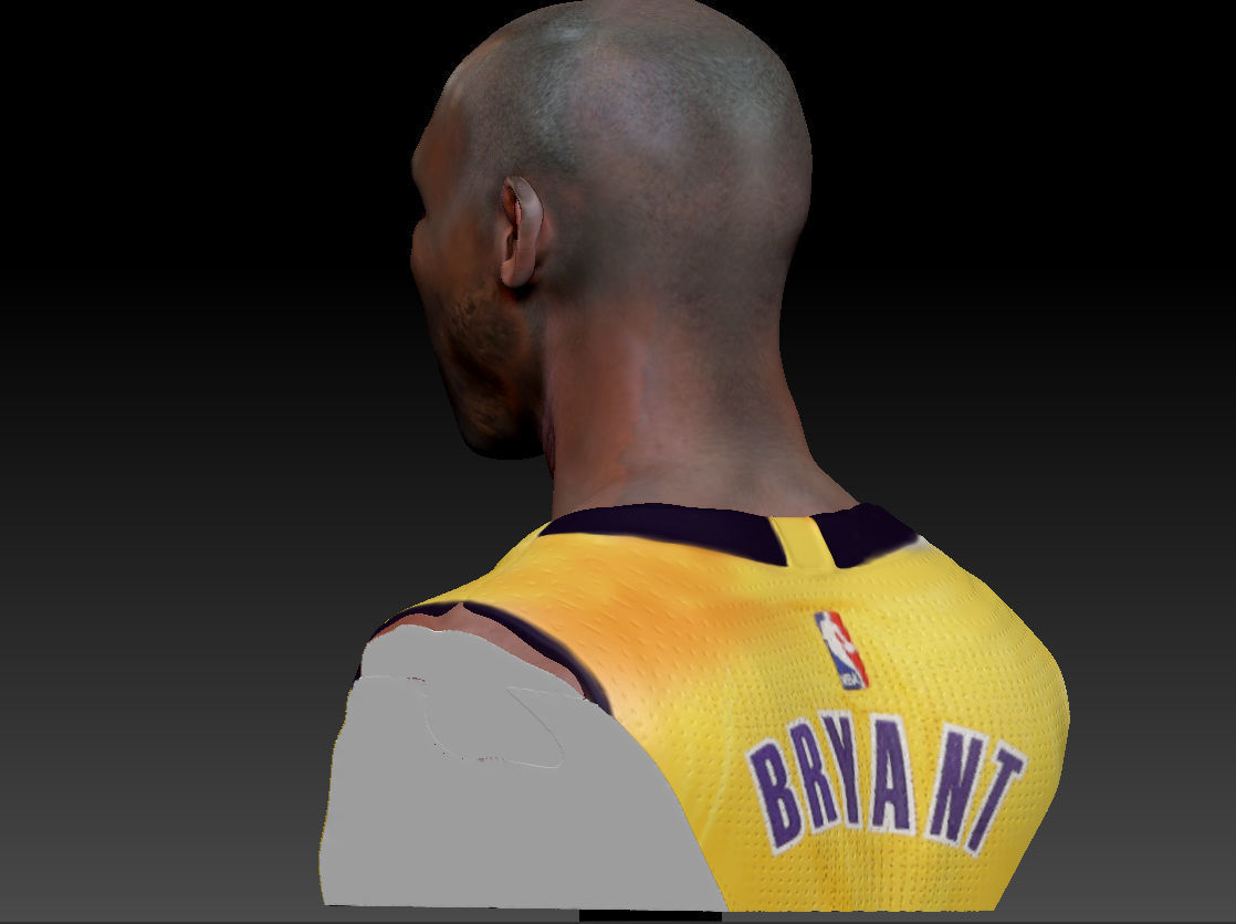 Kobe Bryant 3D Bust 3 Versions Textured 3D print model_9