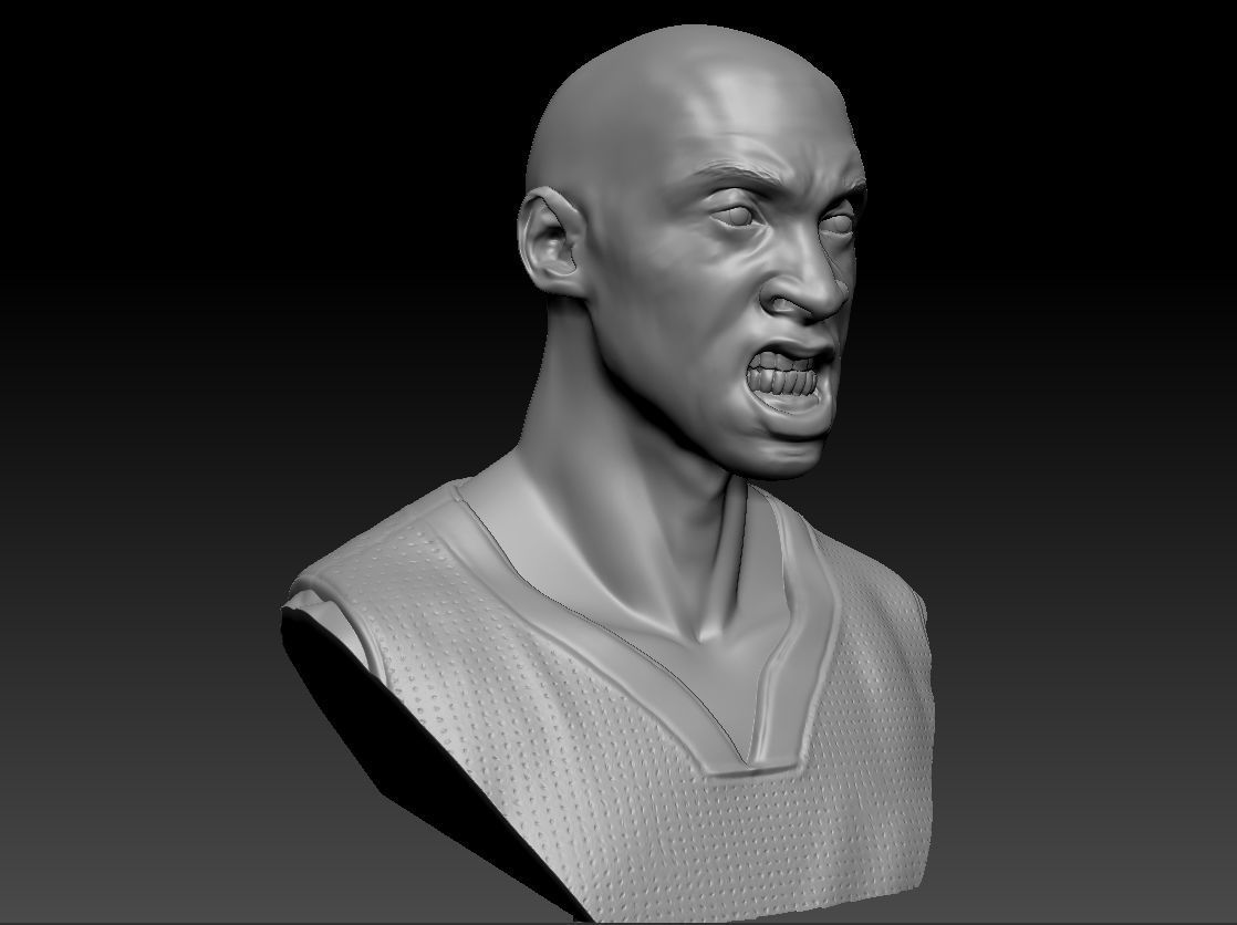 Kobe Bryant 3D Bust 3 Versions Textured 3D print model_14