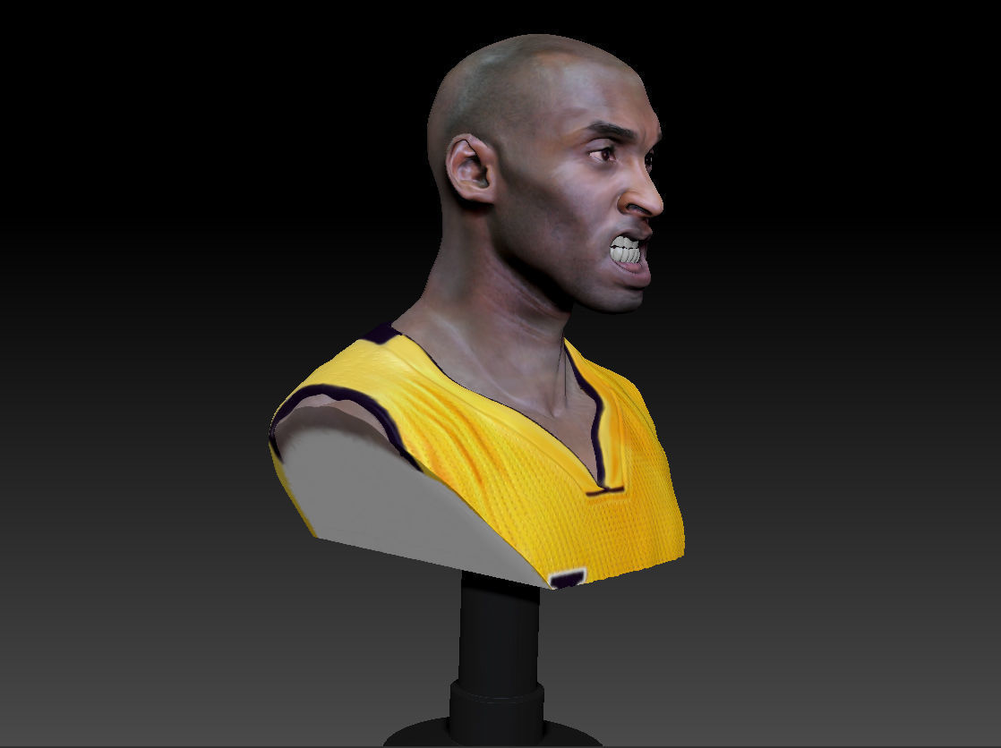Kobe Bryant 3D Bust 3 Versions Textured 3D print model_20