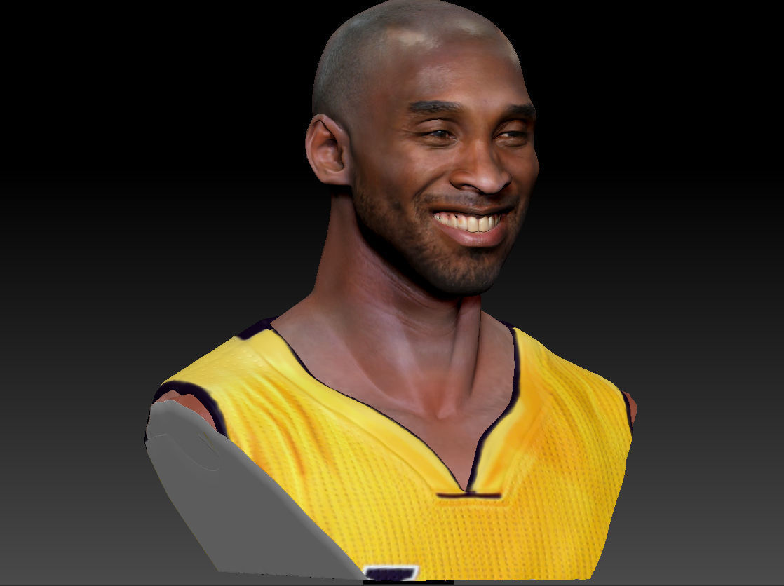 Kobe Bryant 3D Bust 3 Versions Textured 3D print model_12